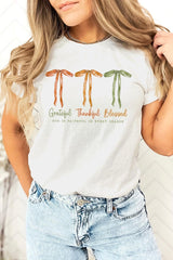 US3001-E3111 Grateful Thankful Blessed Graphic Tee $12.5
