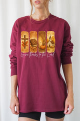 UL240P-E3169 Give Thanks To The Lord Graphic Plus Long Sleeve Tee $17