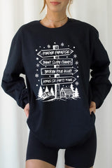 UL240-E3189 Ski Lodge Signs Graphic Long Sleeve Tee $13.75