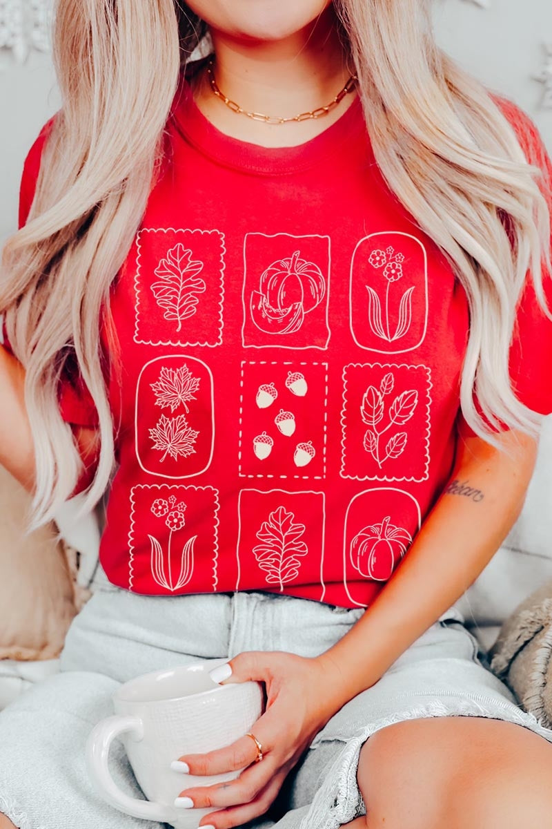 US3001P-E3101 Autumn Graphic Plus Tee $16