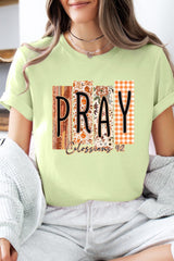 US3001-E3166 Pray Fall Christian Graphic Tee $12.5