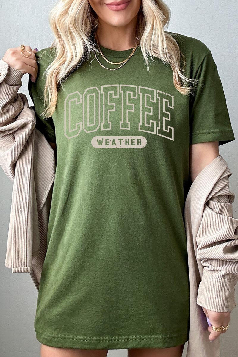 US3001P-E3207 Coffee Weather Graphic Plus Tee $16