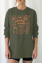 UL240P-E3141 Halloween Doodle Graphic Plus Long Sleeve Tee $17