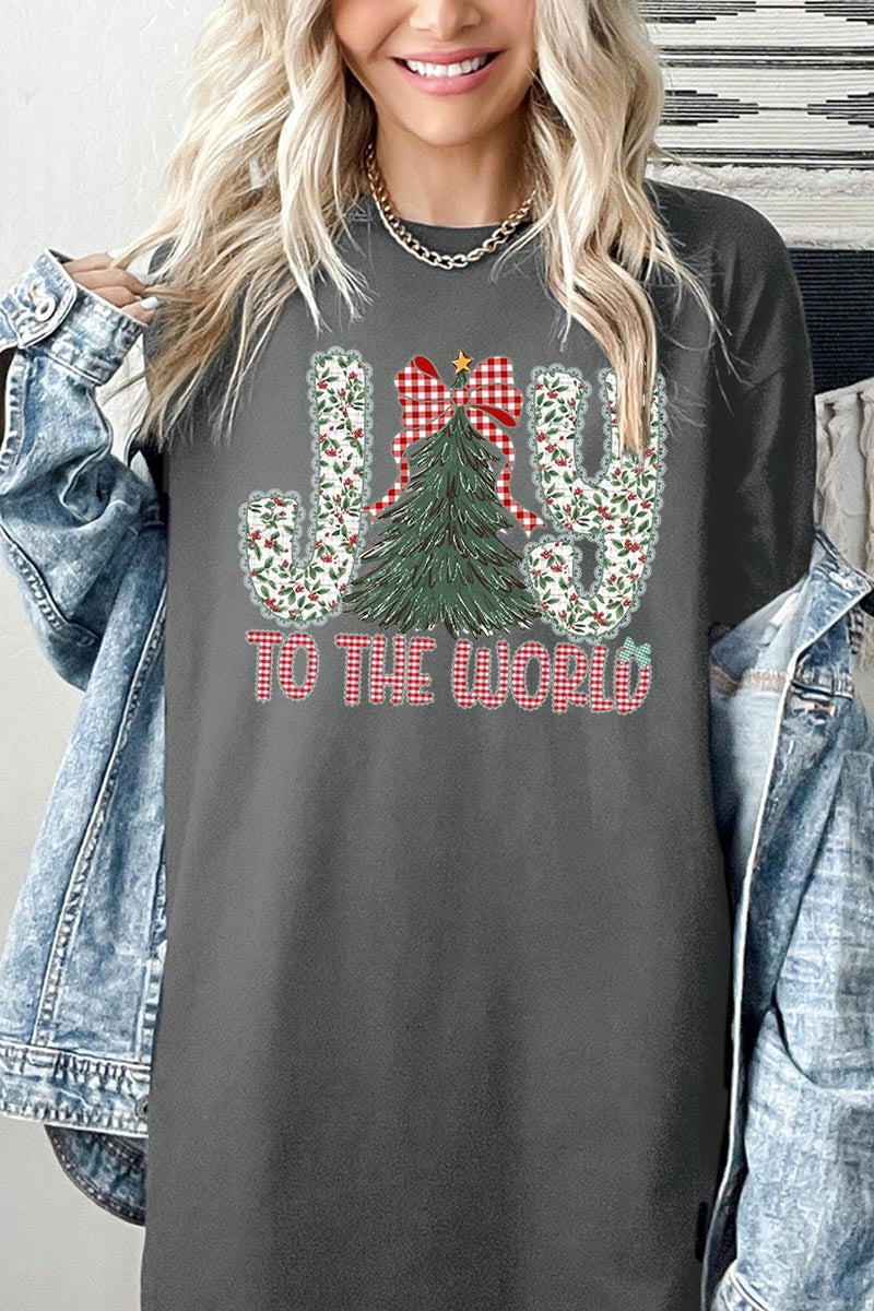 5000-E3213 Joy to the World Graphic Heavy Cotton Tee $9