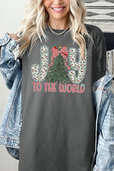 5000-E3213 Joy to the World Graphic Heavy Cotton Tee $9