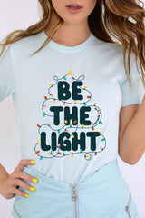 US3001P-E3202 Be the Light Christmas Graphic Plus Tee $16