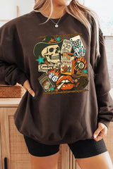 UL180P-E3096 Vintage Western Collage Graphic Plus Sweatshirt $25