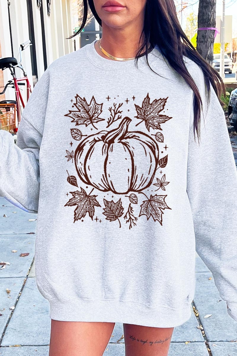 UL180-E3162 Fall Pumpkin Graphic Sweatshirt $20