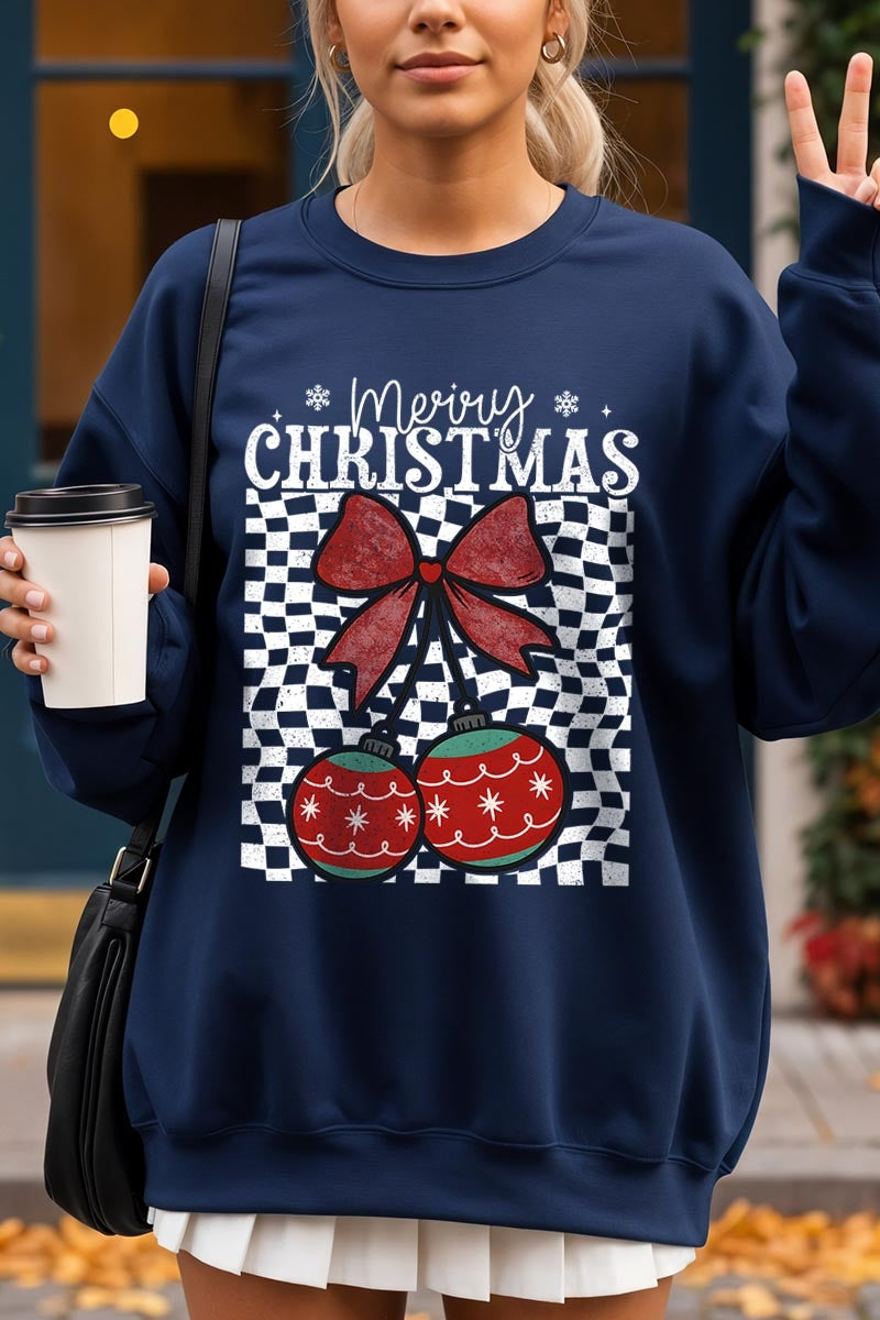 UL180P-E3196 Cherry Ornament Christmas Graphic Plus Sweatshirt $25