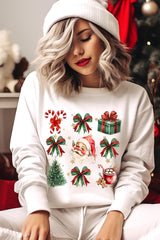 UL180-E3217 Santa Gifts & Bows Christmas Graphic Sweatshirt $20