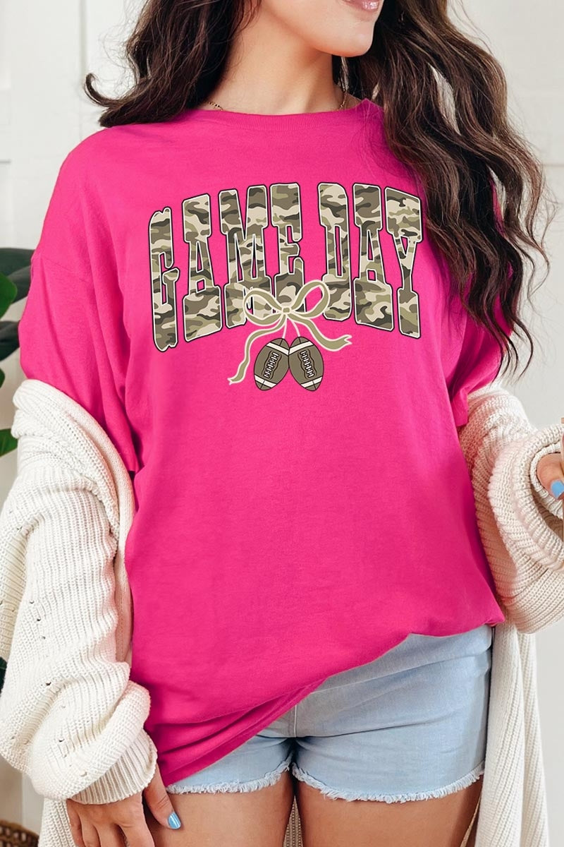 5000-E3131 Football Game Day Camo Graphic Heavy Cotton Tee $9