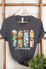 US3001-E3061AR Arkansas State Brushstroke Graphic Tee $12.5