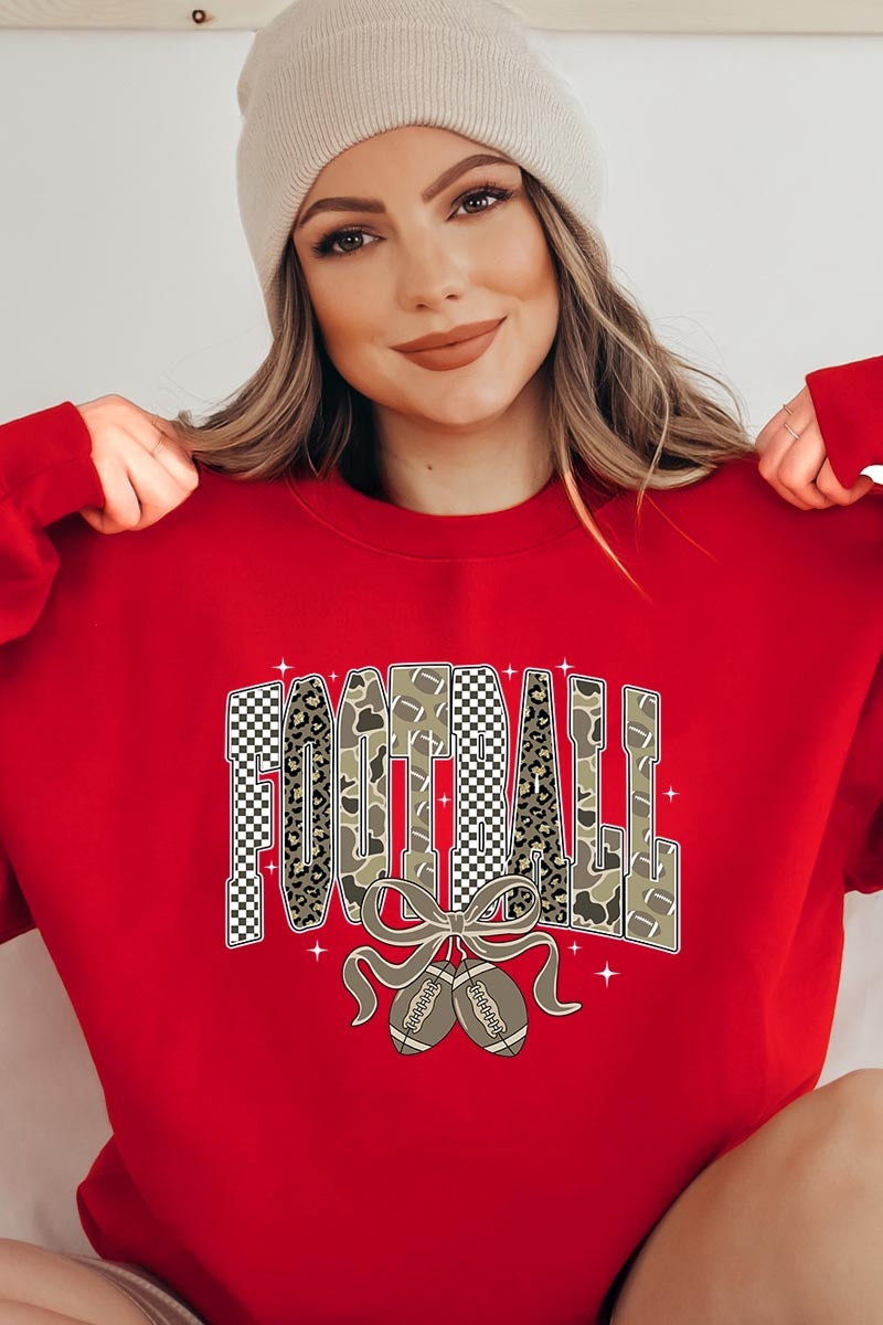 UL180P-E3132 Camo Football Graphic Plus Sweatshirt $25