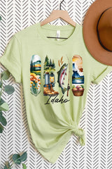 US3001P-E3061ID Idaho State Brushstroke Graphic Plus Tee $16
