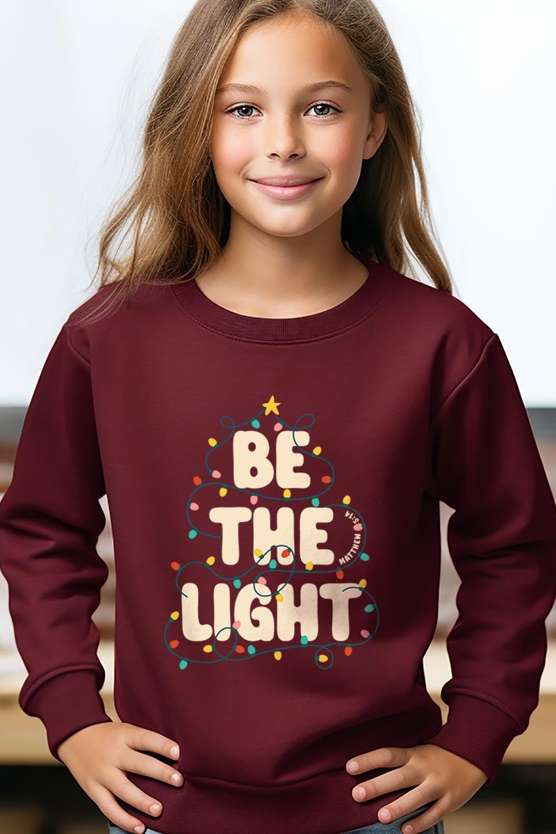 UL180B-E3202Z Be the Light Christmas Kids Graphic Sweatshirt $20