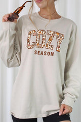 UL240-E3082 Cozy Season Graphic Long Sleeve Tee $13.75