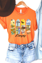 US3001-E3061KS Kansas State Brushstroke Graphic Tee $12.5