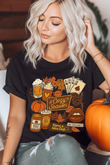 US3001-E3119 Retro Fall Collage Graphic Tee $12.5