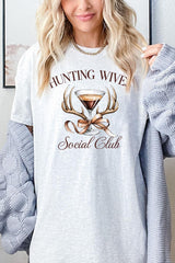 5000P-E3191 Hunting Wives Social Club Graphic Plus Heavy Cotton Tee $12.75