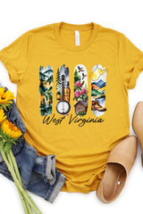 US3001P-E3061WV West Virginia State Brushstroke Graphic Plus Tee $16