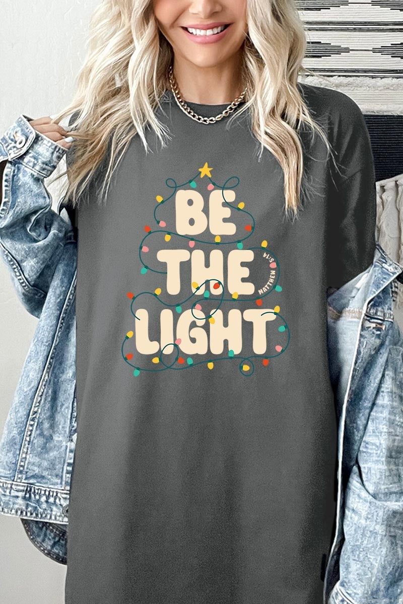 5000P-E3202 Be the Light Christmas Graphic Plus Heavy Cotton Tee $12.75