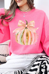UL180-E3083 Brushstroke Pumpkin Graphic Sweatshirt $20