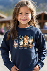 UL180B-E3204Z Savior Is Born Nativity Kids Graphic Sweatshirt $20