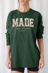 UL240P-E3068 Made for More Faith Graphic Plus Long Sleeve Tee $17