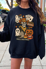 UL180-E3107 Spooky Western Skeleton Graphic Sweatshirt $20