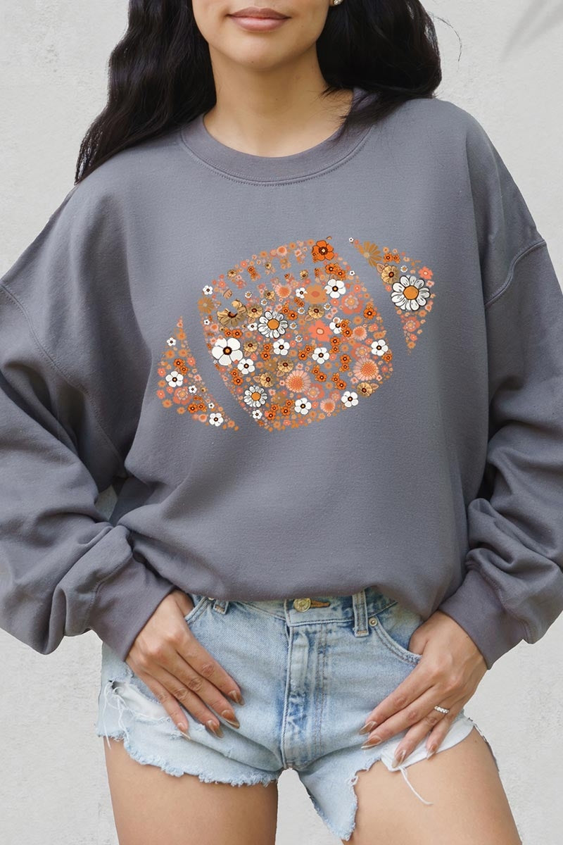 UL180-E3133 Floral Football Graphic Sweatshirt $20