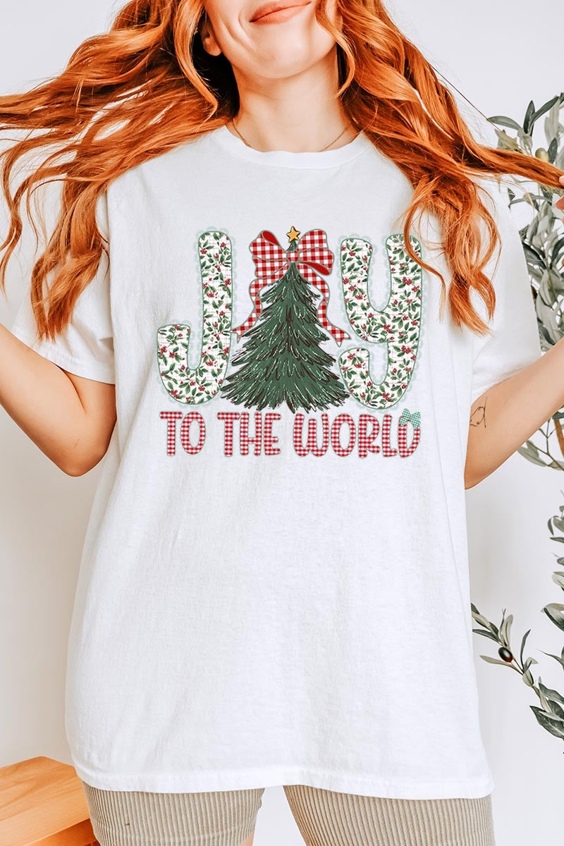 5000P-E3213 Joy to the World Graphic Plus Heavy Cotton Tee $12.75