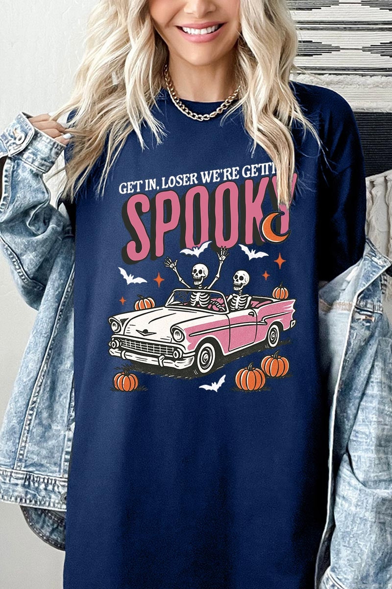 5000-E3142 Spooky Skeleton Graphic Heavy Cotton Tee $9