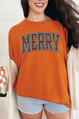 5000P-E3210 Classic Plaid Merry Graphic Plus Heavy Cotton Tee $12.75