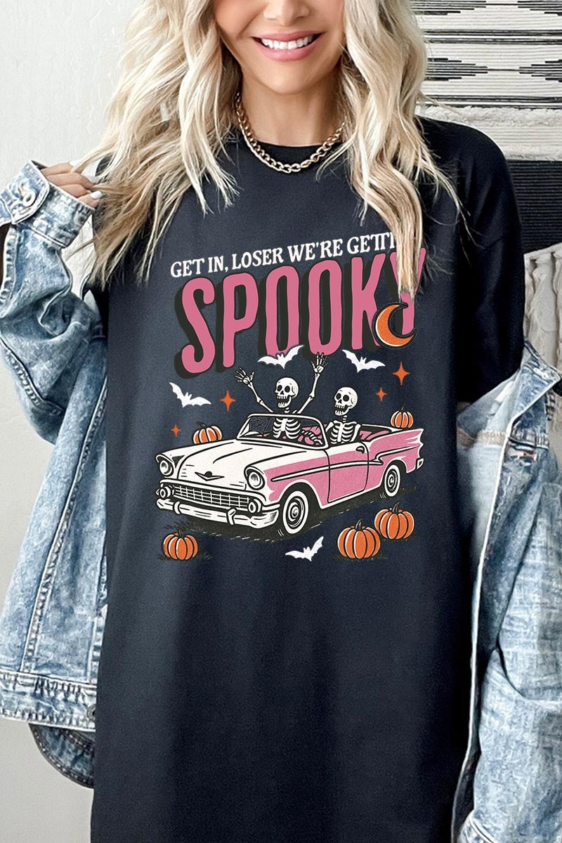 5000P-E3142 Spooky Skeleton Graphic Plus Heavy Cotton Tee $12.75