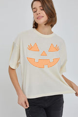 CTS-E3148 Cute Pumpkin Halloween Graphic Relaxed Crop Top $11