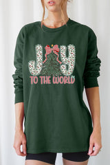 UL240P-E3213 Joy to the World Graphic Plus Long Sleeve Tee $17