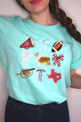 US3001-E3079 Texas Football Graphic Tee $12.5