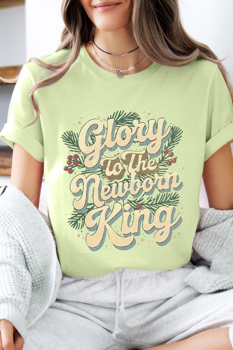 US3001P-E3220 Glory to the Newborn King Graphic Plus Tee $16