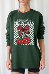 UL240P-E3196 Cherry Ornament Christmas Graphic Plus Long Sleeve Tee $17