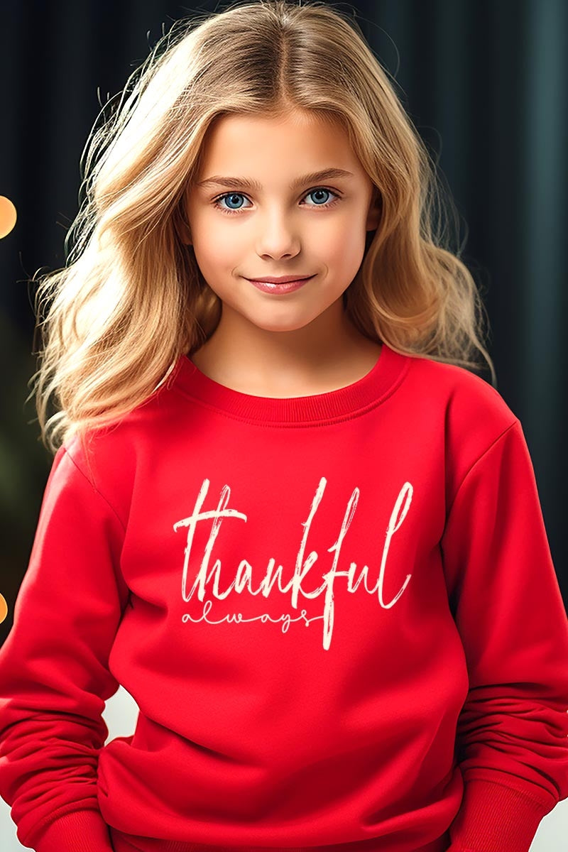 UL180B-E3170Z Thankful Kids Graphic Sweatshirt $20