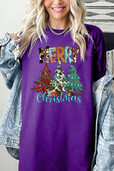 5000-E3200 Merry Christmas Trees Graphic Heavy Cotton Tee $9