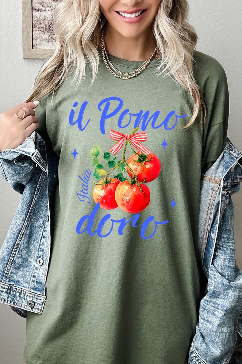 5000-E3070 Il Pomodoro Tomato Art Graphic Heavy Cotton Tee $9