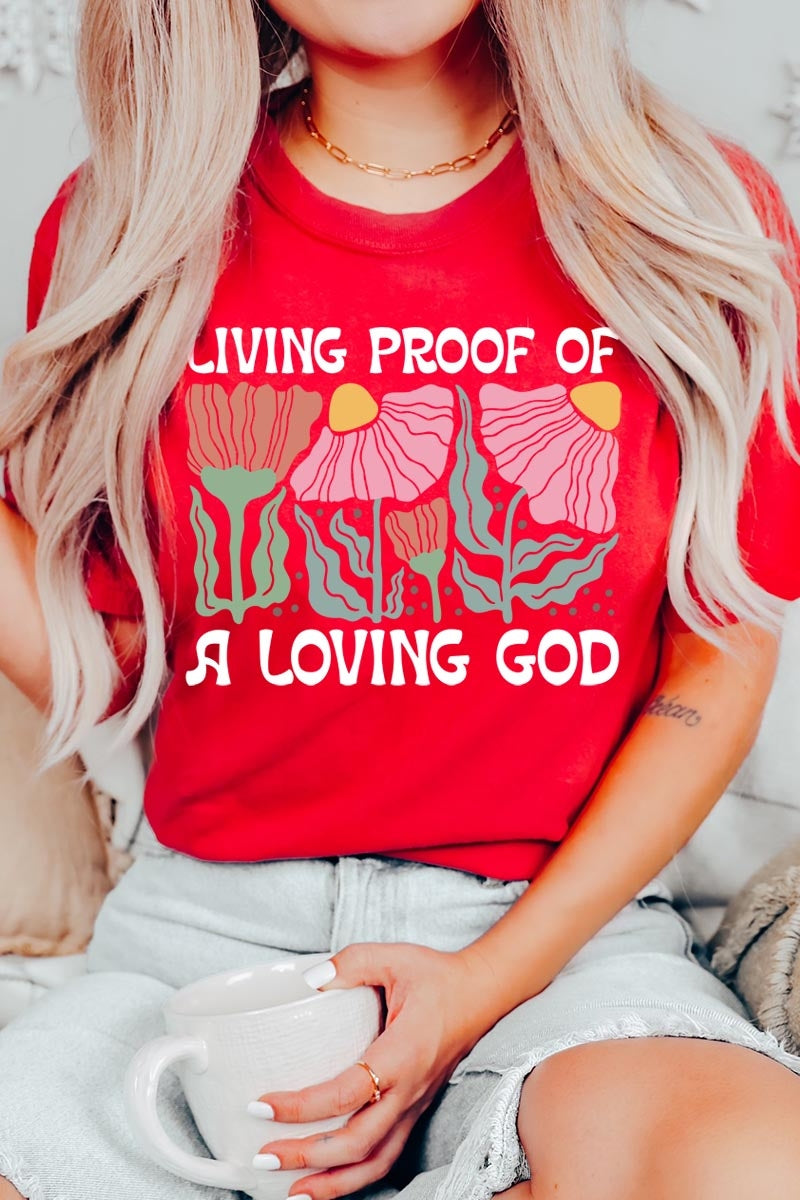 US3001P-E3066 Living Proof of a Loving God Graphic Plus Tee $16
