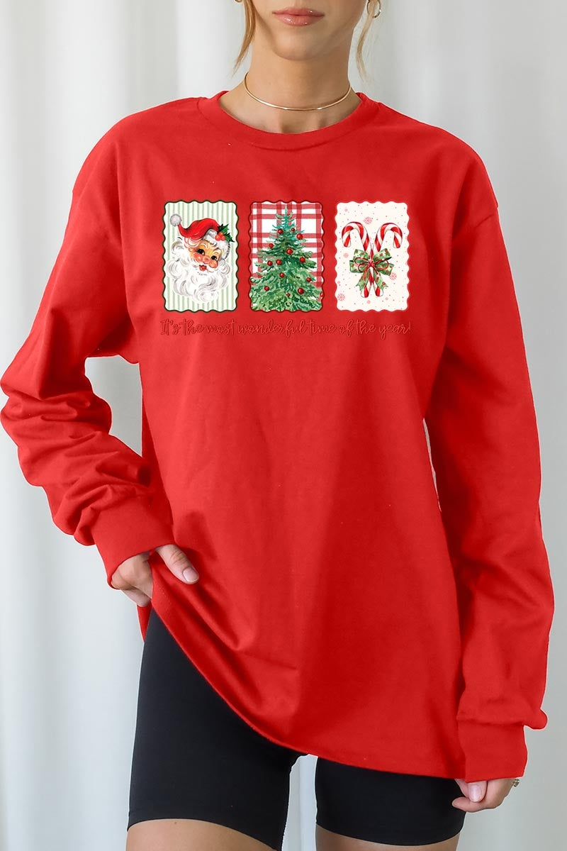 UL240P-E3201 Most Wonderful Time Graphic Plus Long Sleeve Tee $17
