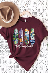 US3001-E3061WA Washington State Brushstroke Graphic Tee $12.5