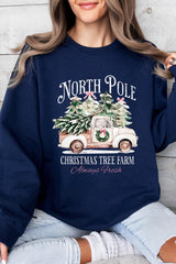 UL180-E3174 North Pole Christmas Graphic Sweatshirt $20