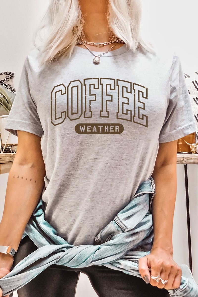 US3001-E3207 Coffee Weather Graphic Tee $12.5