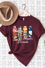 US3001-E3061NV Nevada State Brushstroke Graphic Tee $12.5