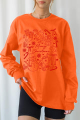 UL240-E3181 Christmas Doodle Graphic Long Sleeve Tee $13.75