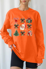 UL240-E3217 Santa Gifts & Bows Christmas Graphic Long Sleeve Tee $13.75